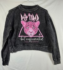 Simply Southern Crop Pullover Crew Neck Sweatshirt Size SM Oversized Washed F
