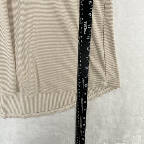 Camiseta sin mangas Victorias Secret para mujer mediana beige acanalada encaje ribete cami Y2K dormir - Imagen 7 de 9