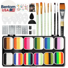 120G Large Capacity Face Painting Kit for Kids - 12 X 10G Non Toxic Water Activa