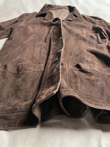 Vintage Ponte Vecchio Firenze Wende Cape Mantel, braun Wildleder & Blumenmuster - Bild 5 von 14