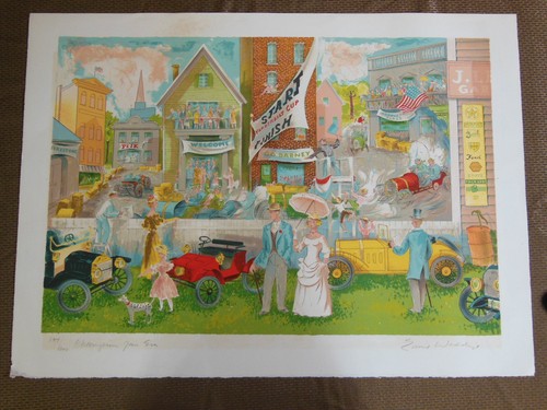 ANN ARBOR MICHIGAN LISTED ARTIST EMIL WEDDIGE CHAMPIONS ERA AUTO RACING RALLY - Picture 1 of 8