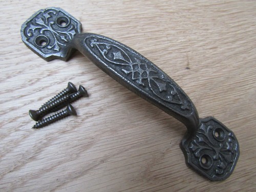 INCA cast iron victorian vintage chest drawer cupboard cabinet door pull handle - Picture 3 of 5