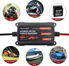 12V 2A Battery Charger Trickle Charger Car Motorcycle ATV Maintainer Desulfator 