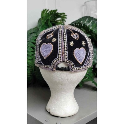 Vtg Burmese Custom Velour Embroidered Hearts Flowers Hat | eBay display picture 2