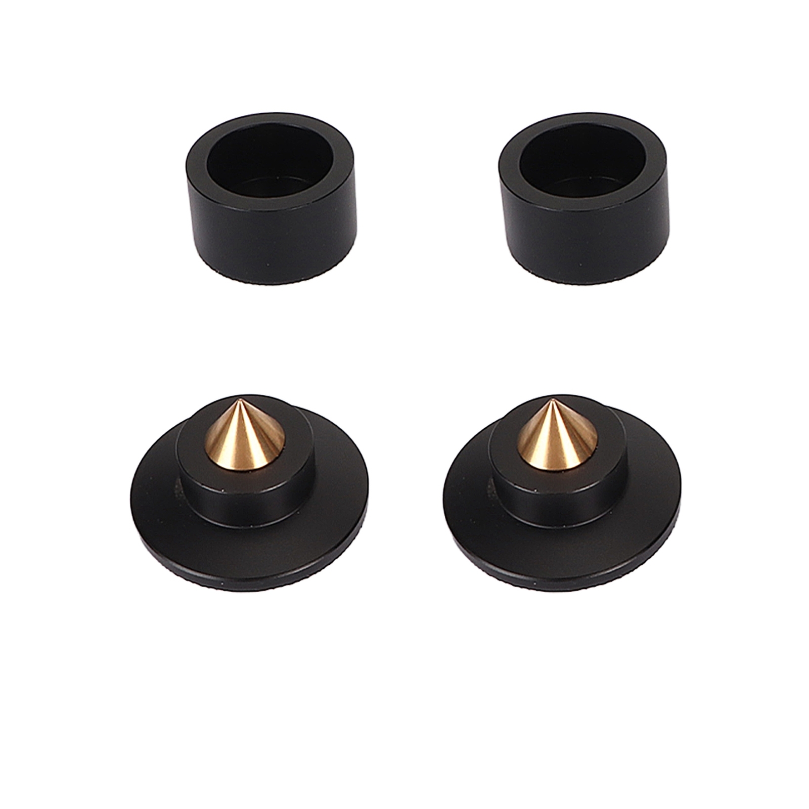 (Black)4pcs HiFi Speaker Isolation Feet Shock Absorption Spikes For