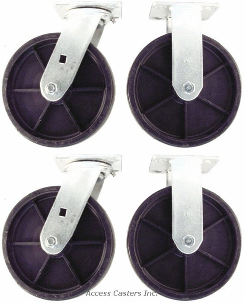 Juego de 4 ruedas giratorias de 8" 8PHP44 para camiones de plataforma Rubbermaid® 4471 y 4441