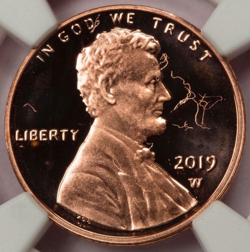 2019 W NGC PF69RD Major Struck Thru Multiple Threads Shield Cent Mint Error WOW - Picture 1 of 5