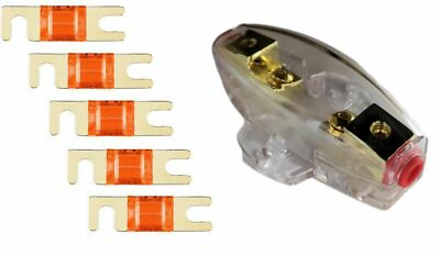 IMC Audio 40 Amp Mini ANL and 5 Fuses Fuse holder 4 6 8 Gauge Car Audio Gold