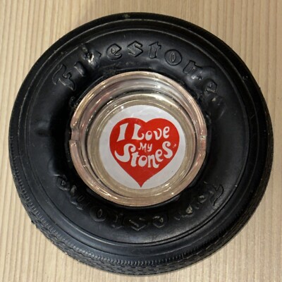 VINTAGE I LOVE MY STONES Rubber Tire Ashtray Mick Jagger Keith Richard s Music