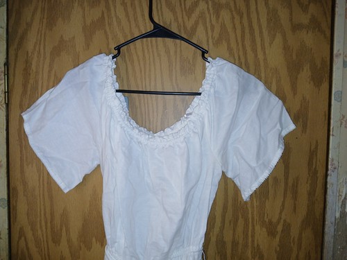 GAP Prairie Smock Dress Women's Medium Optic White Maxi Ruffle Trim Linen Blend - Picture 13 of 20