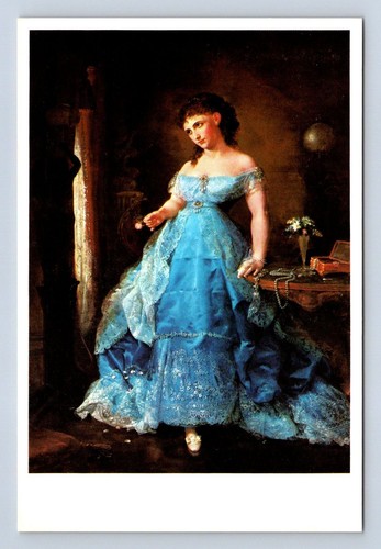 Lilly Martin Spence - Cartolina dipinta olio su tela ragazza non spedita - Foto 1 di 2