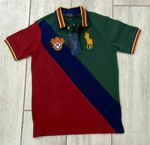 NWT Polo Ralph Lauren Boys Custom Slim Fit Big Pony Green Polo Shirt Size 9Y-10Y - Picture 3 of 8