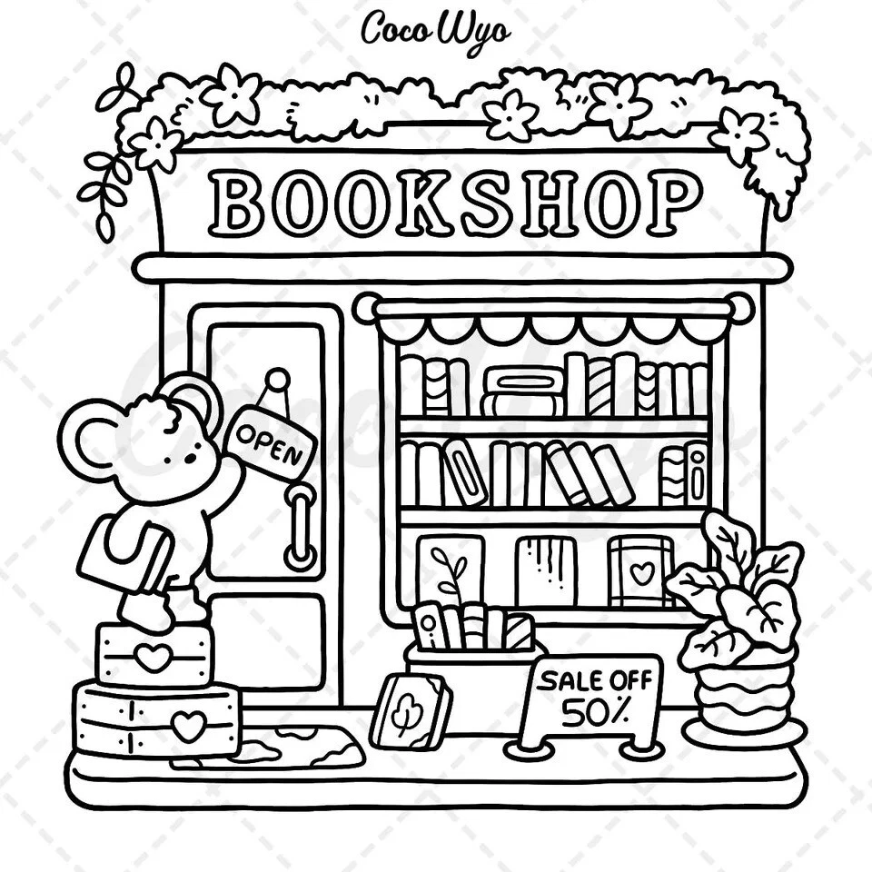 Little Corner: Coloring Book for Adults and Teens, Super Cute Designs of Cozy, H - Picture 9 of 13