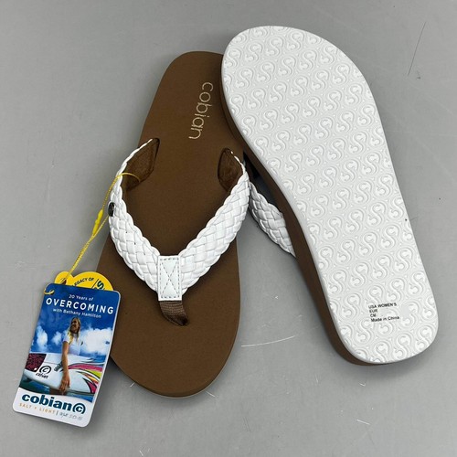 COBIAN Braided Bounce Synthetic Leather Sandals Women's Sz 10 EU 41 White BRB10- - Picture 7 of 14