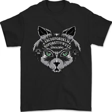 Ouija Board Cat Dark Black Magic Voodoo Mens T-Shirt 100% Cotton