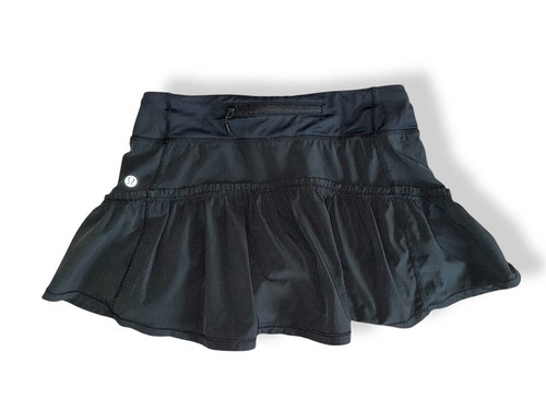 Falda Tenis Lululemon RARA Negra Voluntad Volantes con Pantalones Cortos Incorporados Talla 2 - Imagen 3 de 8