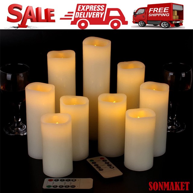 Luminara 7” Flameless Candle Real Flame Effect W/Remote (Red) NEW eBay
