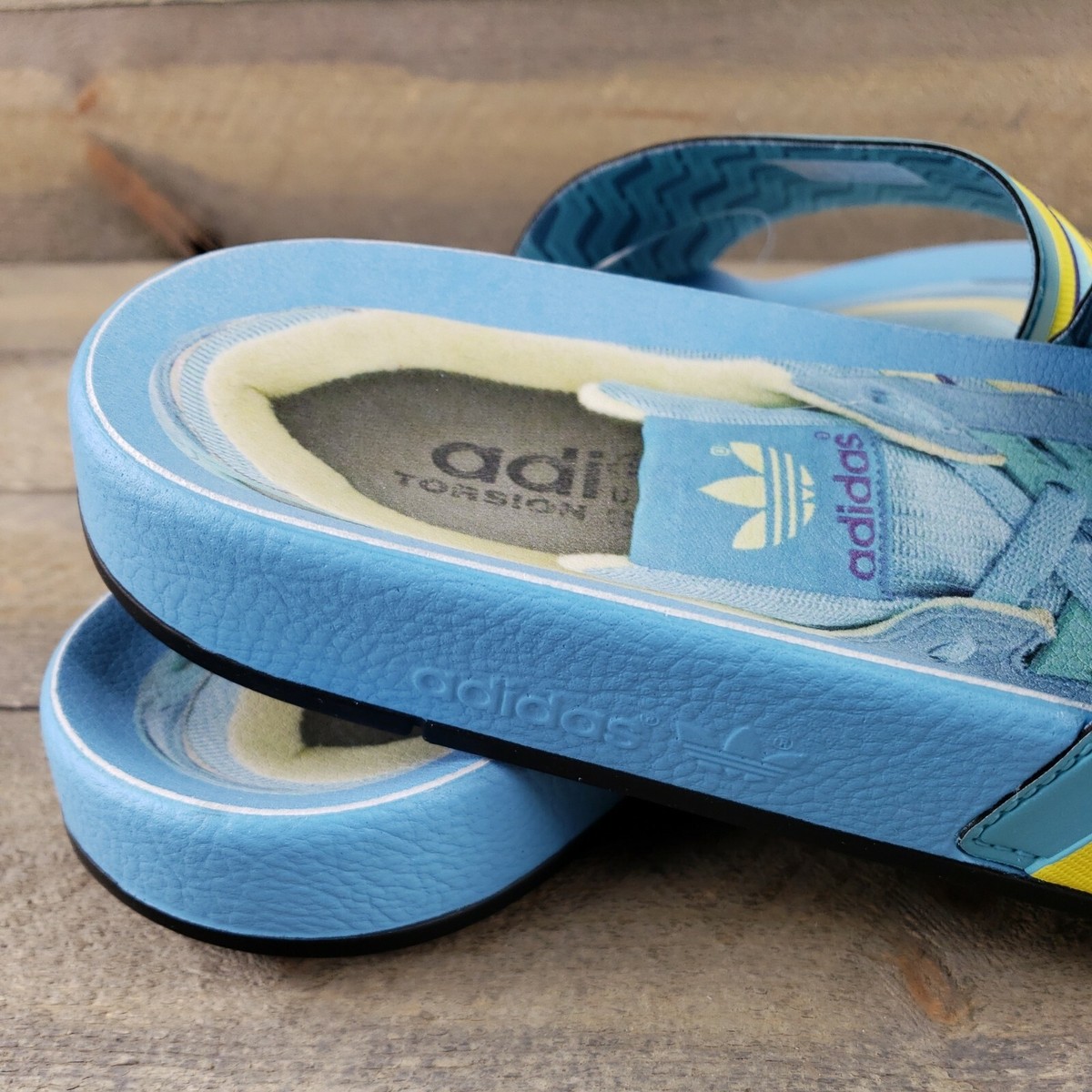 adidas Adilette Premium Slides Sandals Made In Italy Aqua