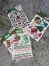 6 Eureka Smart Stix Vinyl Reusable Peel & Stick Cling Christmas Decorations VTG