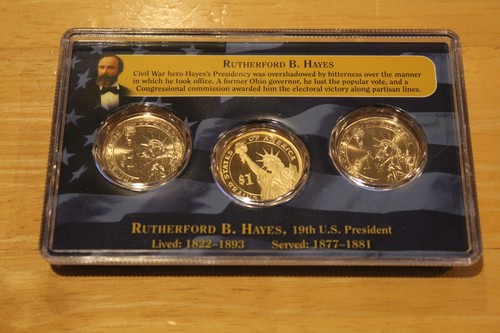 Rutherford B. Hayes Presidential 3 Coin Set First Day Issue Proof Uncirculated - Picture 2 of 2