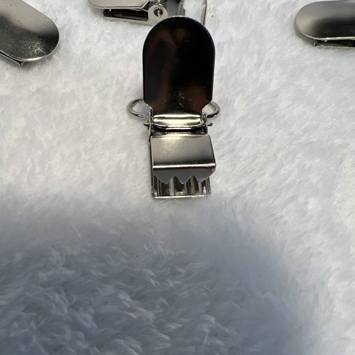 25mm Suspender Clip for Overalls & Trousers, Crafts| Silver Tone Packs Of 2 - Picture 2 of 2