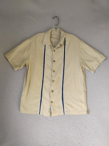 Camicia uomo caraibica media marrone misto seta manica corta colletto bottoni - Foto 9 di 9
