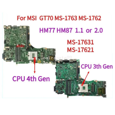 For MSI GT70 MS-1763 MS--1762 Motherboard.MS-17631 MS-17621 HM77 HM87 2 ...