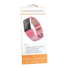 Woven Nylon Band For Fitbit Charge 4 & Charge 3 Pink
