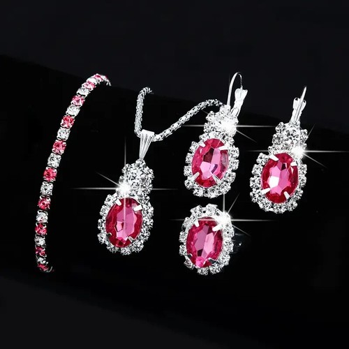 5pc Crystal Jewellery Set - Necklace, Earings, Bracelet & Ring - Picture 8 of 21