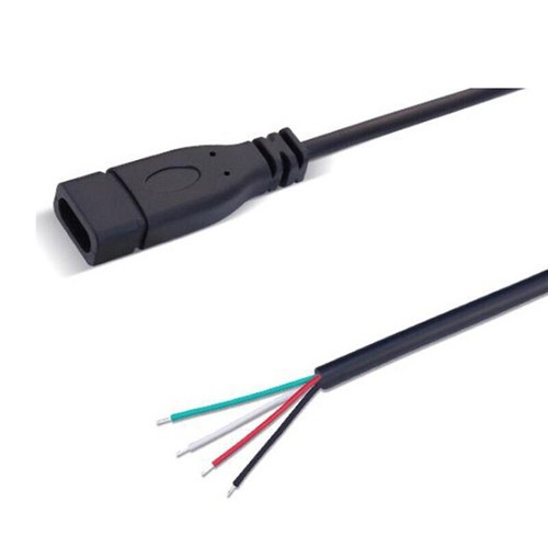 USB 2.0 Typ C Stecker Buchse Zum Selbermachen Kabel Ladegerät 1m 2m 2/4pin Stecker Kabel - Bild 10 von 10