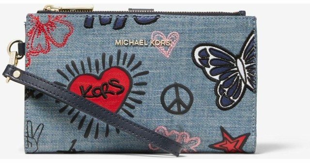 michael kors denim wallet