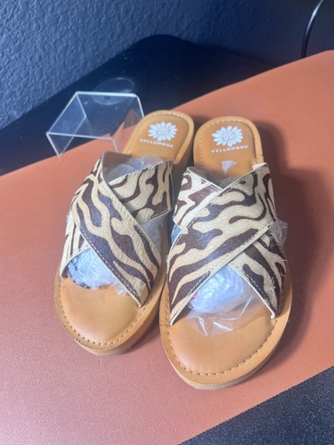Yellowbox Zebra Ansila Leather Sandal Women's Size 9 1/2