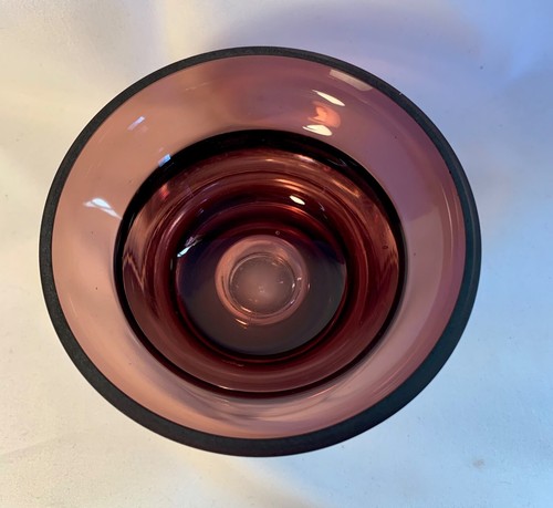 Vintage MCM Amethyst Nut Dish Trinket Votive Candle Holder with Bubble Base - Picture 2 of 5