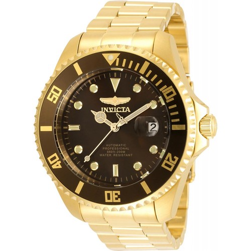 Invicta Men's Watch Pro Diver Automatic Desert Sand Dial Yellow Gold Steel 35725 - 第 1/3 張圖片