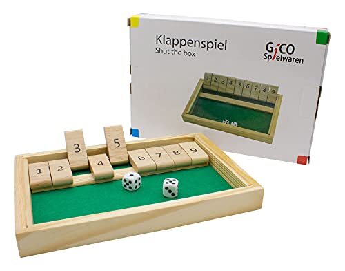 GICO Shut the box, grande, in legno, diametro 30 cm, altezza 3,5 cm, 7955 (f1J)
