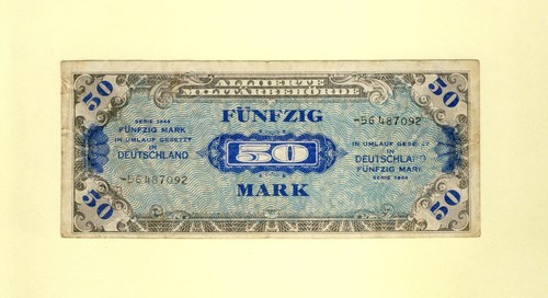 GERMANY, DEUTSCHLAND 50 FUNFZIG MARK 1944 P-196d F++ RARE ALLIED OCCUPATION WWII - Picture 1 of 2