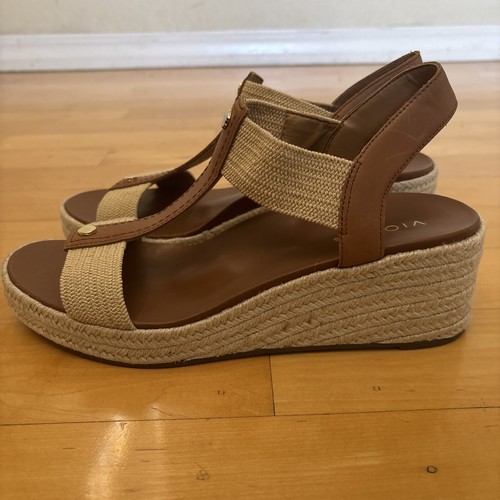 Vionic Calera scarpe donna US 11 zeppa espadrillas tacco marrone - Foto 5 di 13
