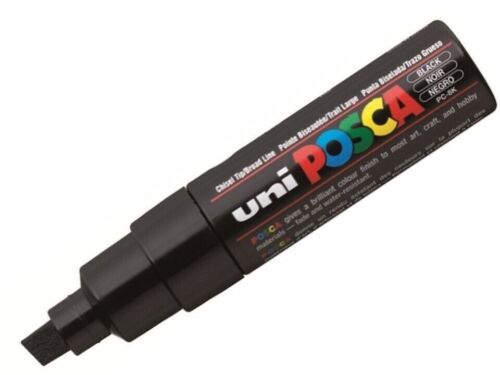 UNI POSCA Marker PC8K Chisel Tip 8mm Art Craft GRAFFIT Colour Choice Bold Point - Picture 2 of 11