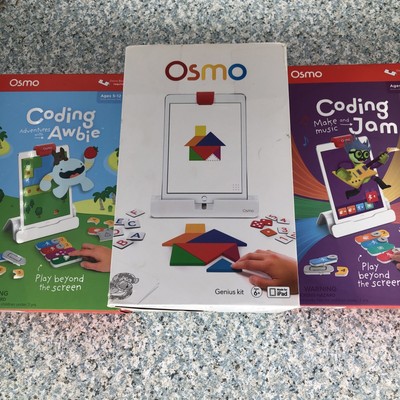 LOT OSMO Genius Kit Base Words Numbers Tangram STEM Music Coding Jamming Awbie