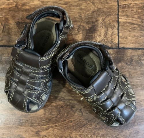 Sonoma Toddler Boys Brown Faux Leather Sandals Size 5M Kohls - Picture 2 of 5