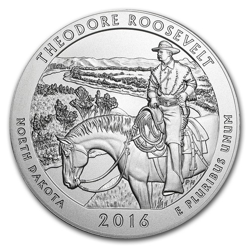 2016-P 5 oz Silver ATB Theodore Roosevelt (w/Box & COA) - Picture 2 of 3