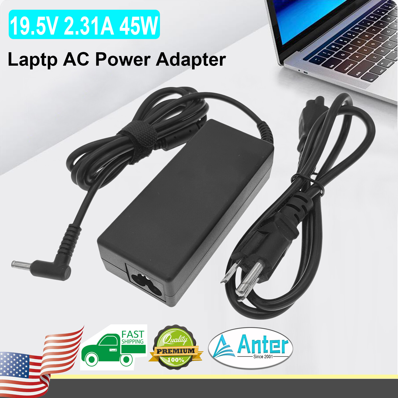 Charger For Hp Pro X2 612 G1/j8v68ut Tablet Power Supply Cord Cable