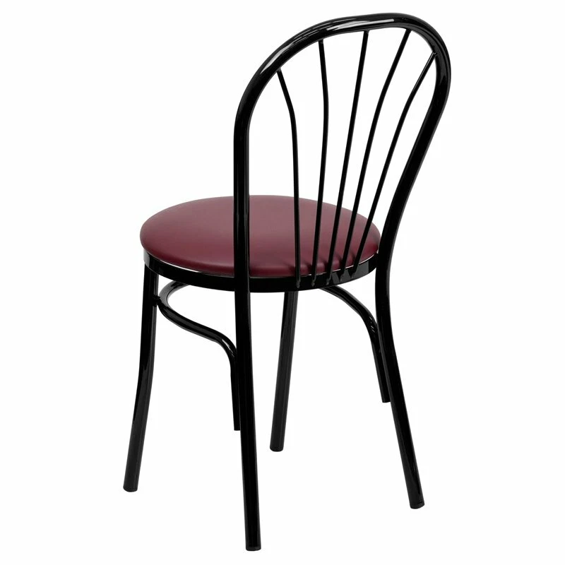 Flash Furniture Hercules Metal Dining Chair in Black and Burgundy - Image 4 of 4