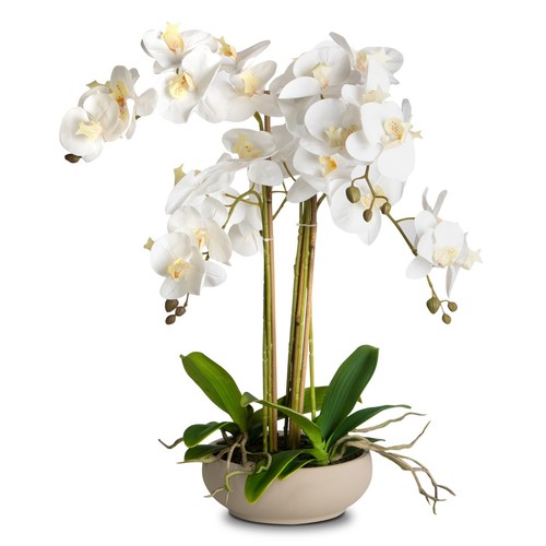 Innvello 23" Künstliche Orchidee Blumen mit Papier Zellstoff Topf für Wohnkultur - Bild 2 von 8
