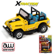 NEW Auto World Xtraction Rally 1979 Jeep CJ-7 Yellow HO Scale Slot Car