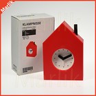 Rare, IKEA KLAMPNISSE Table Clock, Red House, 4 ¼ x 6 ¼, Christmas Gift, New
