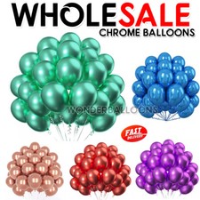 5" 10" 12" CHROME BALLOONS METALLIC LATEX PEARL Helium Baloons Birthday Party UK