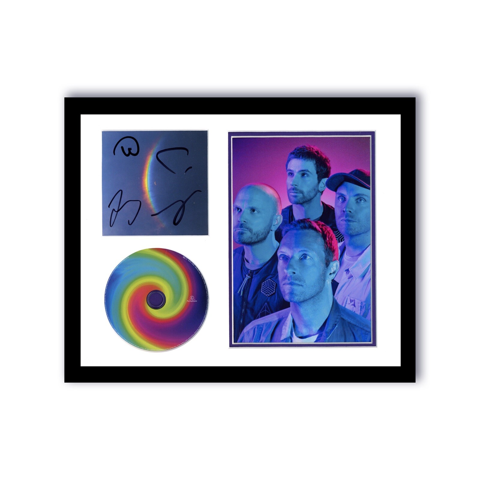 COLDPLAY SIGNED AUTOGRAPH 11x14 FRAMED DISPLAY ACOA MOON MUSIC PHOTO ...