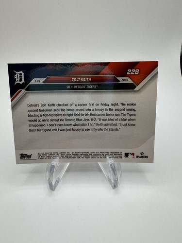 Colt Keith Signed Card Topps Now #228 *Detroit Tigers* *Rookie* *Debut* - Picture 2 of 2