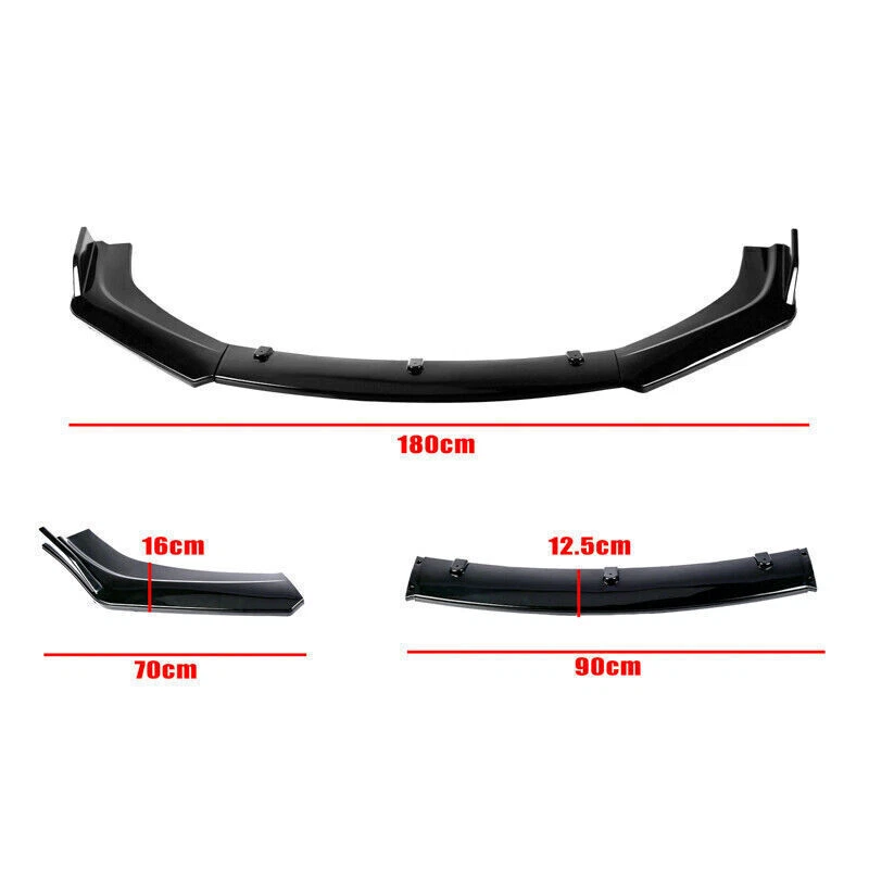 Gloss Black Lower Front Bumper Lip Spoiler Splitters For AUDI A3 A4 A5 A6 A7 A8 Foto 2 de 4